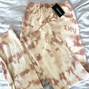 PRETTYLITTLETHING ribbed wide leg pants size:10